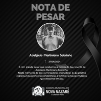 Nota de Pesar - Sr. Adelgicio Martiniano Sobrinho